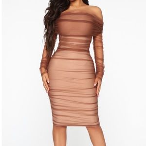 Fashion Nova Ruched and Ready Dress